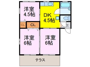 カーサ女沼Ｂの物件間取画像